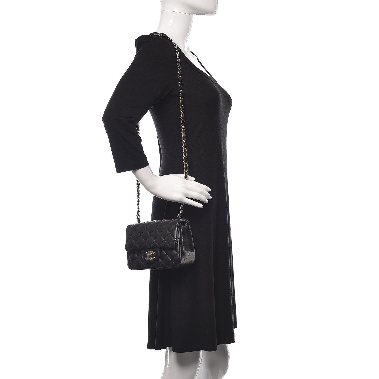 Chanel Lambskin Quilted Mini Square Flap Black 2 of 11