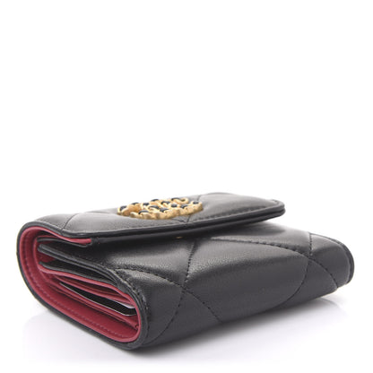 Chanel Lambskin Quilted 19 Small Flap Wallet Black 5 of 11