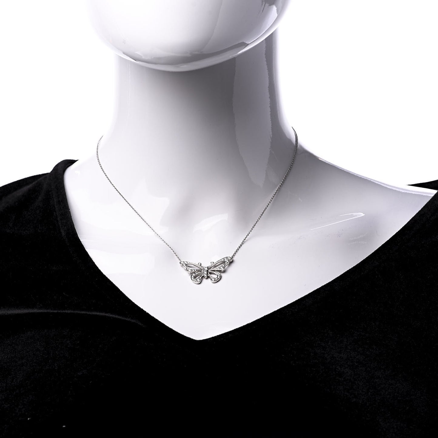 Platinum Diamond .61ctw Enchant Butterfly Pendant Necklace
