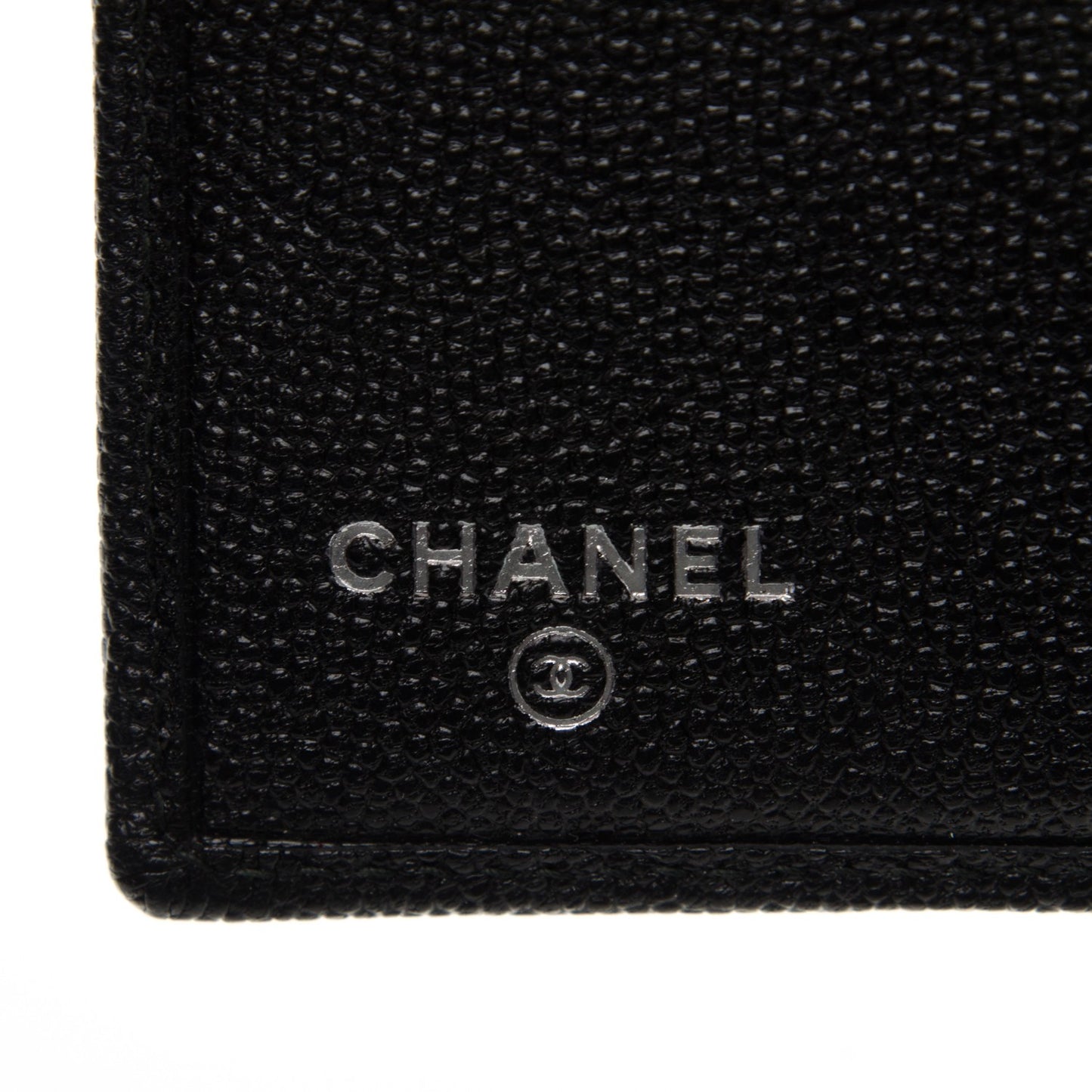 Grained Calfskin CC Bi-Fold Wallet Black