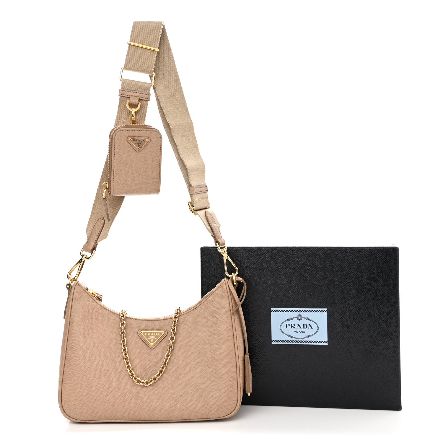 Prada Saffiano Lux Re-Edition 2005 Shoulder Bag Cammeo 10 of 10