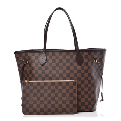 Louis Vuitton Damier Ebene Neo Neverfull MM Rose Ballerine 1 of 15