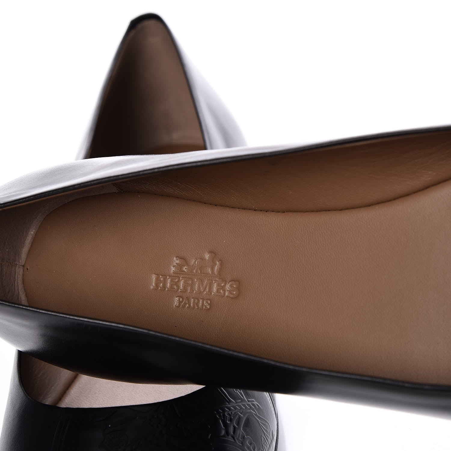 Hermes Glossy Calfskin Neuilly Ballerina Flats 38.5 Black 7 of 9