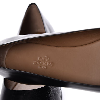 Hermes Glossy Calfskin Neuilly Ballerina Flats 38.5 Black 7 of 9