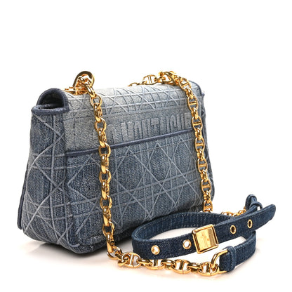 Christian Dior Denim Cannage Small Caro Bag Blue 3 of 9