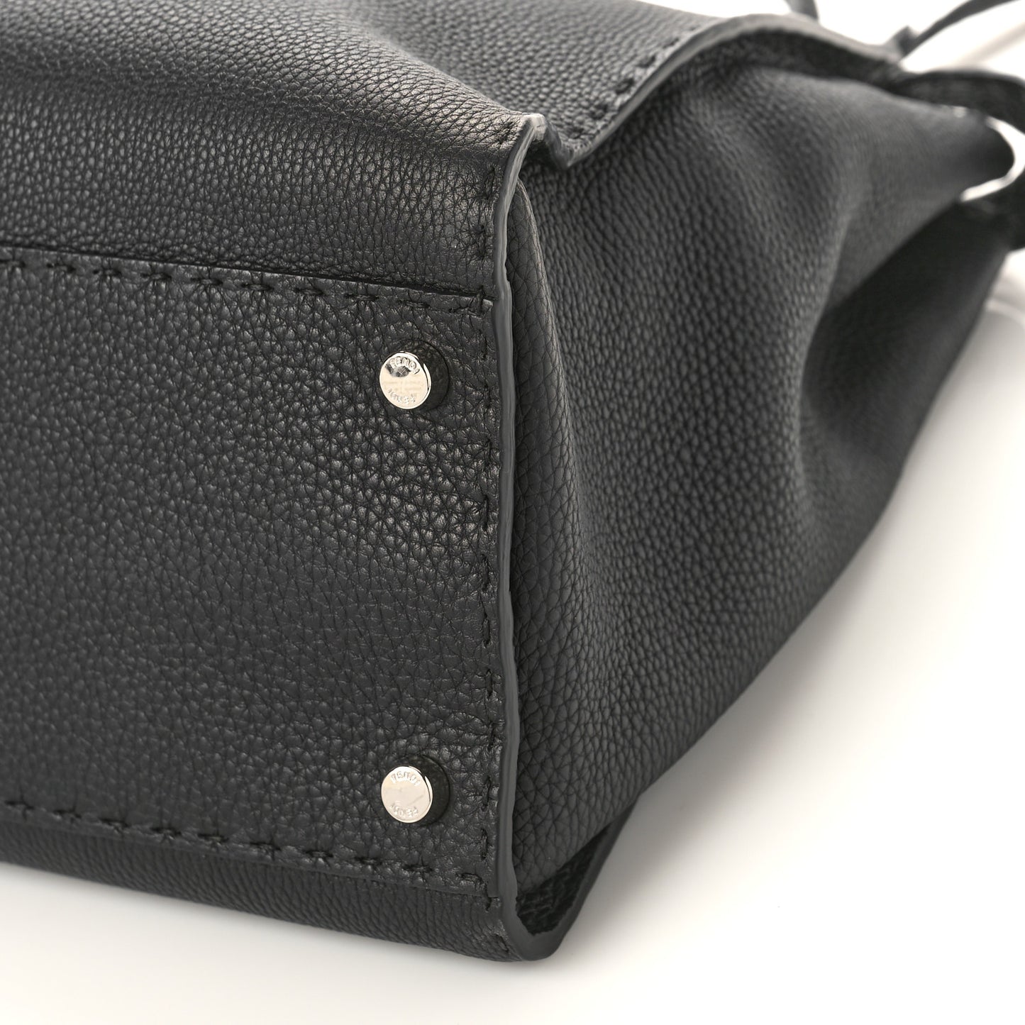 Cuoio Romano Selleria Bi-Color Large Peekaboo Iconic Satchel Black Mou