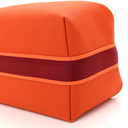 Hermes Canvas Large Bride-A-Brac Pouch Orange Feu Burgundy 9 of 9