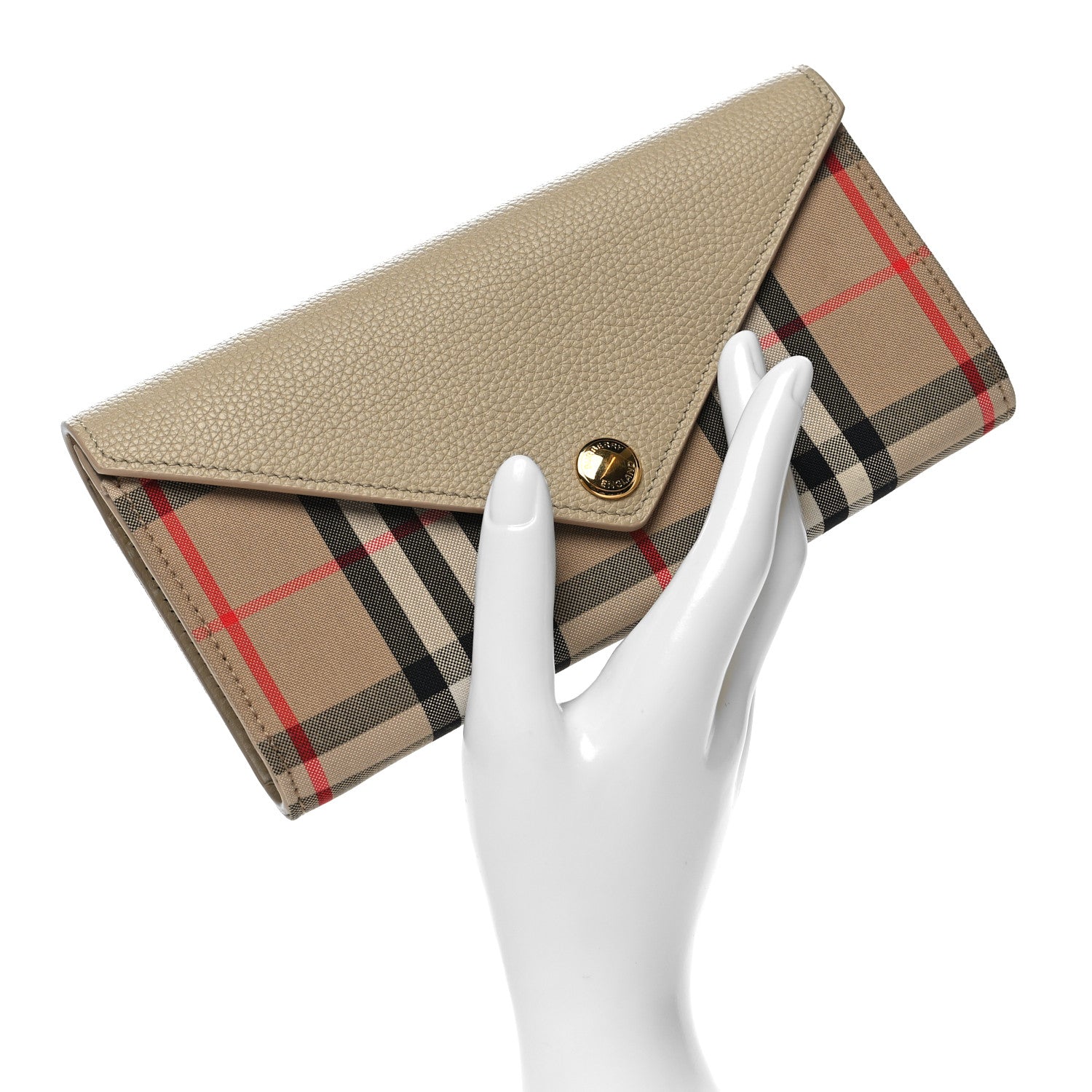 Burberry Vintage Check Grain Calfskin Halton Wallet Beige 2 of 9