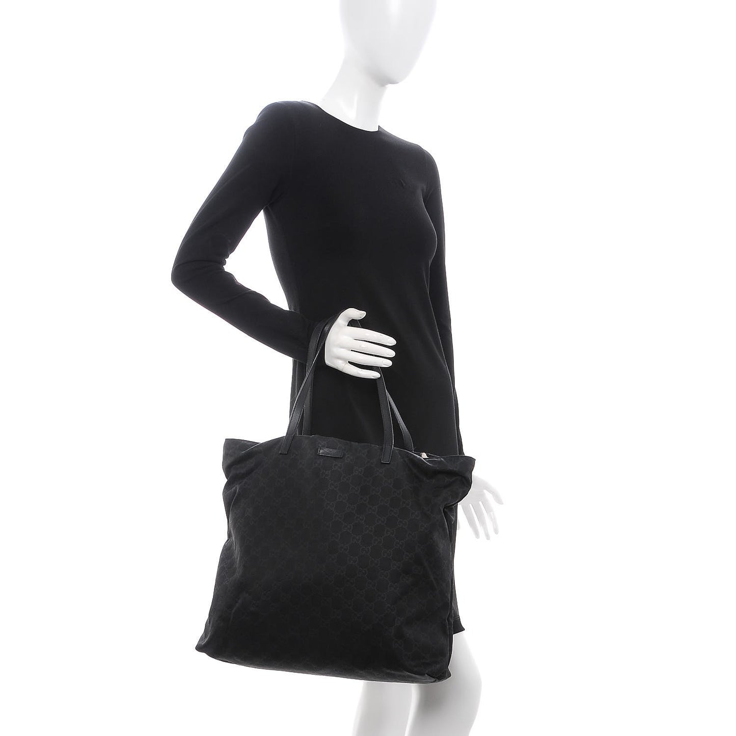 Nylon Monogram Large Tote Black