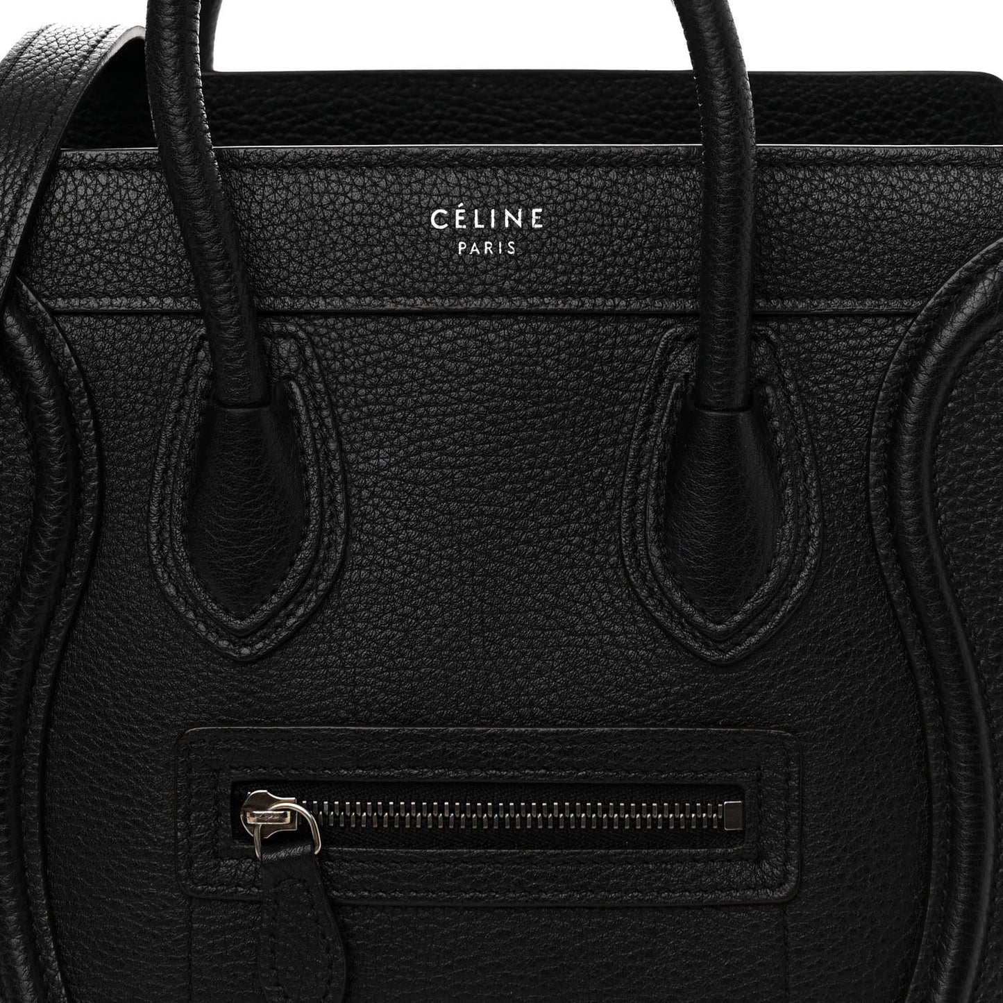 Drummed Calfskin Nano Luggage Black