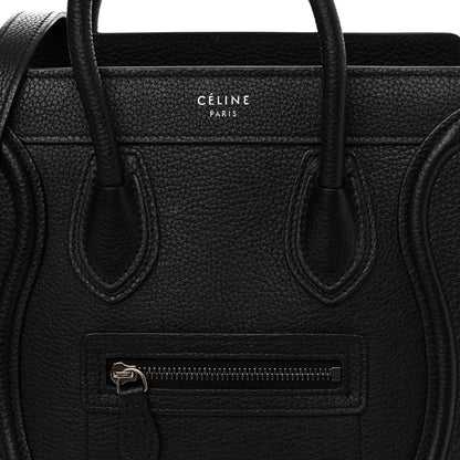 Celine Drummed Calfskin Nano Luggage Black 8 of 11