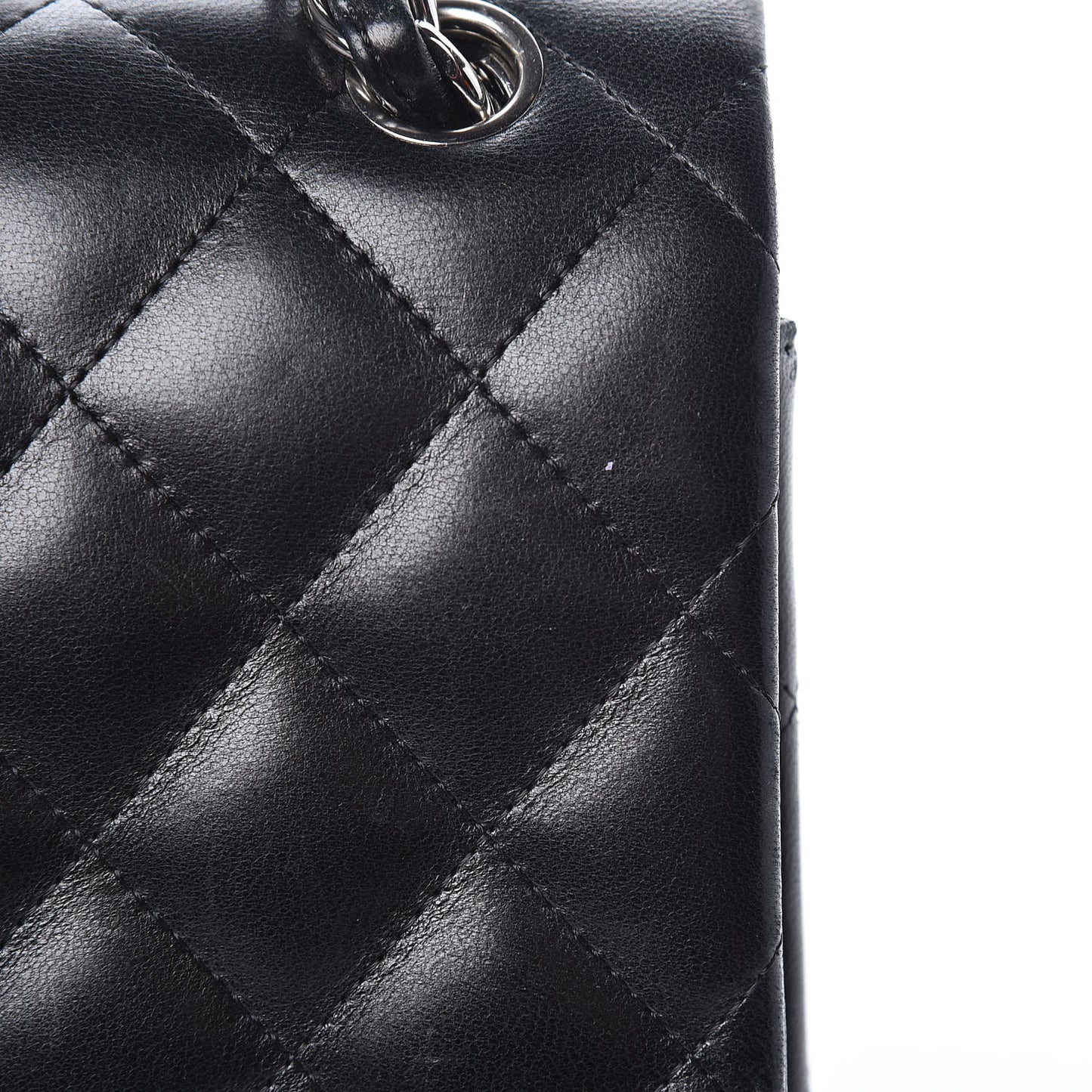 Lambskin Quilted Jumbo Double Flap Black