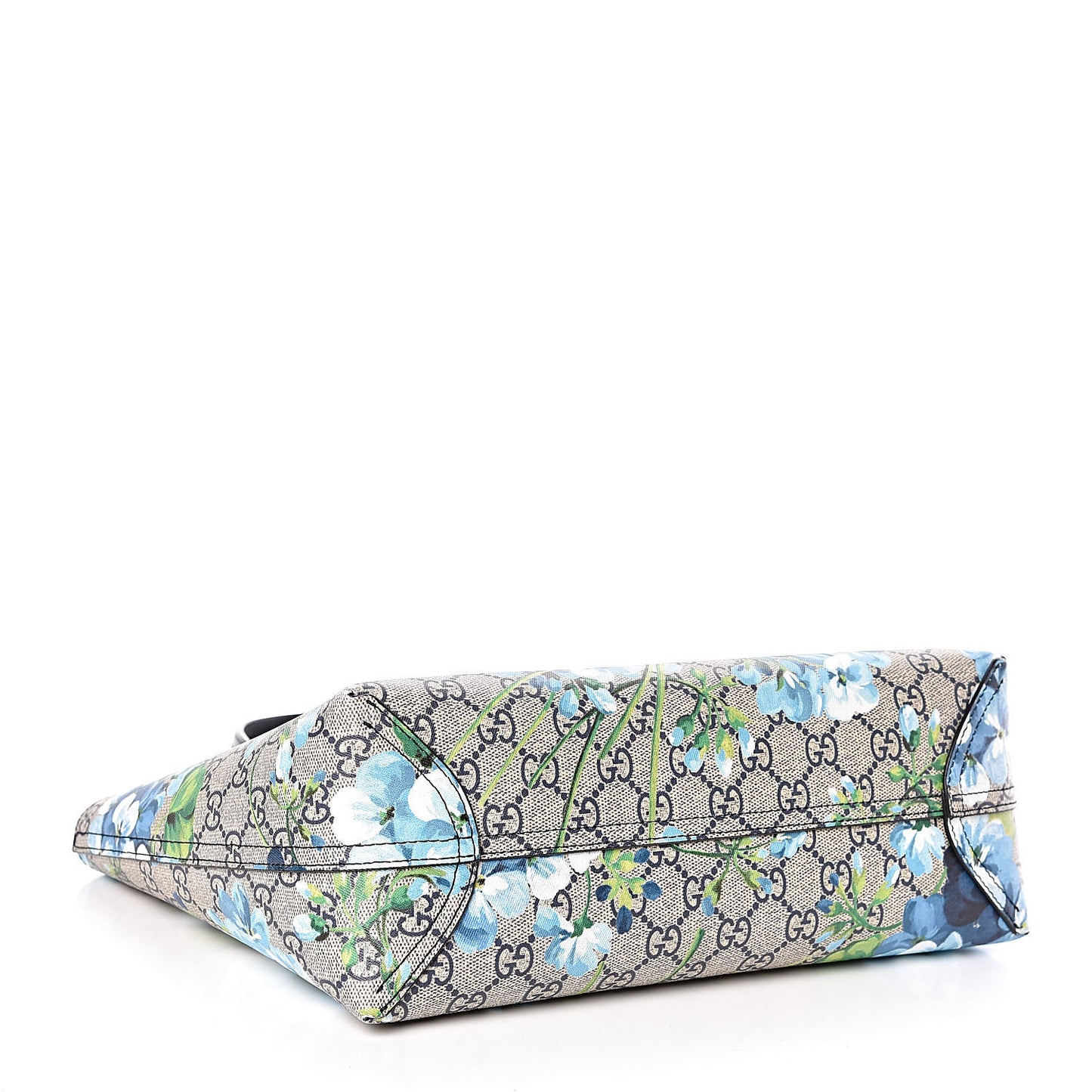GG Supreme Monogram Blooms Small Reversible Tote Beige Blue Navy
