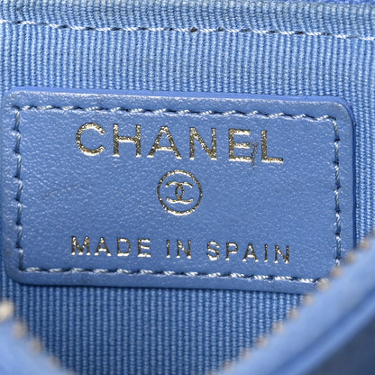 Chanel Caviar Quilted CC Zip Card Holder Blue 6 of 7