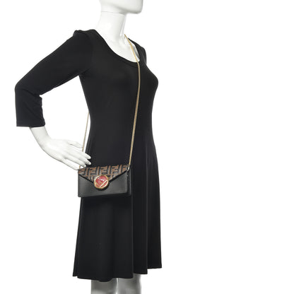 Fendi Vitello Cruise F is Fendi Bi-Color FF 1974 Embossed Envelope Belt Bag Maya Black 2 of 13