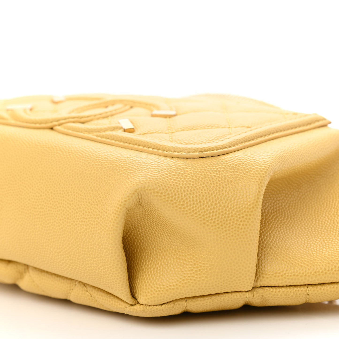 Caviar Quilted Filigree Waist Bag Yellow