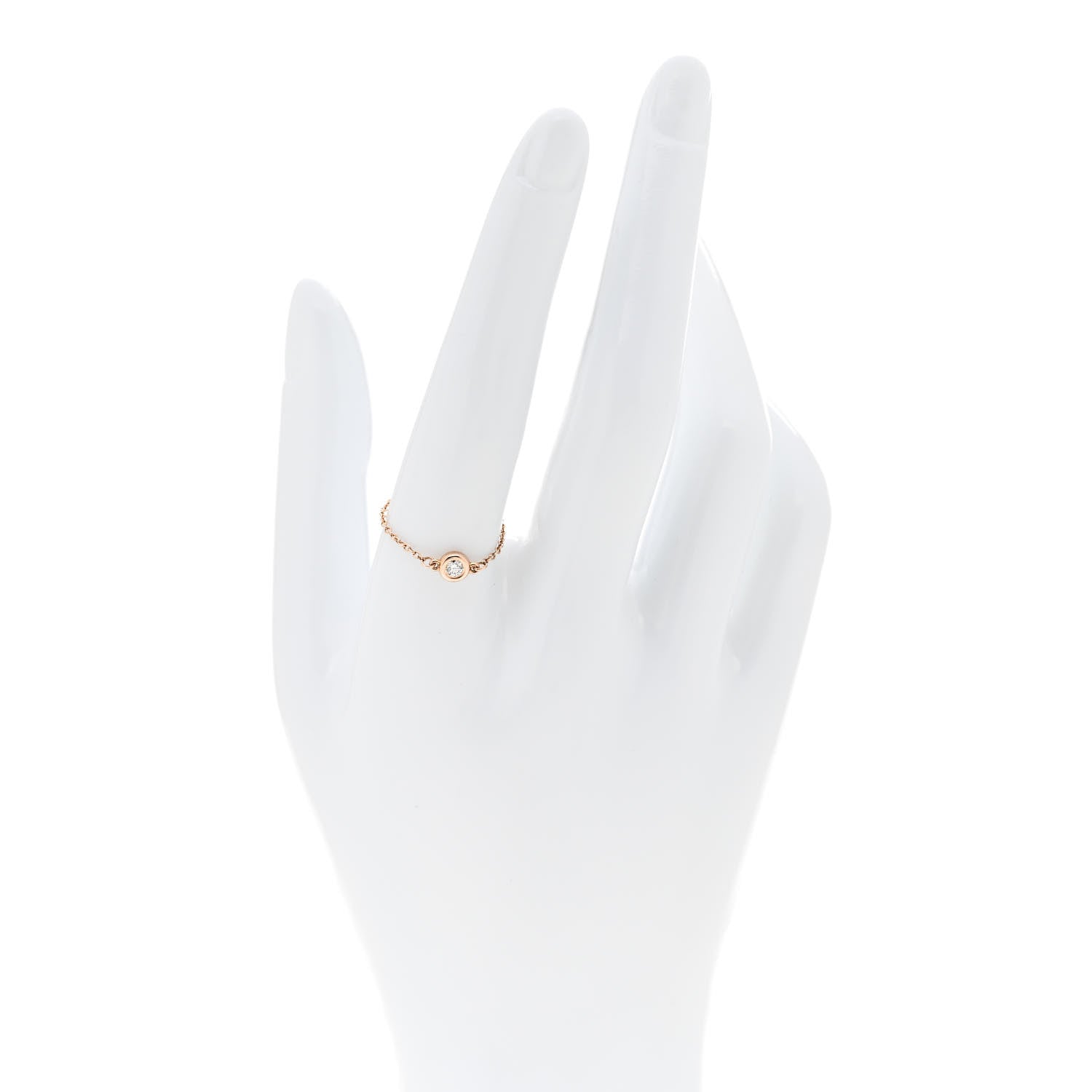 Tiffany Rose Gold Diamond .07ct Elsa Peretti Diamonds By The Yard Ring  59 8.75 2 of 7