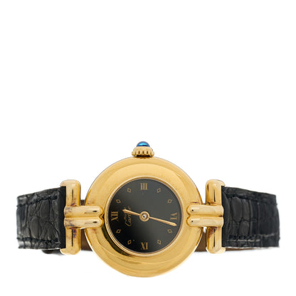 Cartier Sterling Silver Vermeil Alligator 24mm Must de Colisee Quartz Watch 2 of 4