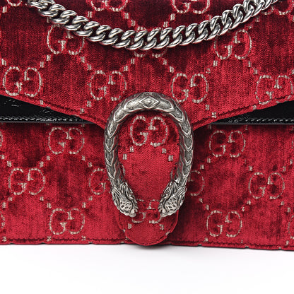 Gucci Velvet Skipper GG Monogram Small Dionysus Shoulder Bag Red Cipria Black 9 of 9