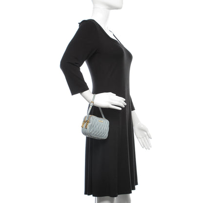 Miu Miu Nappa Matelasse Double Zip Pochette Clutch Nube 2 of 10
