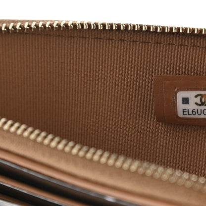Chanel Lambskin Quilted Chanel 19 Zip Card Holder Wallet Brown 7 of 8