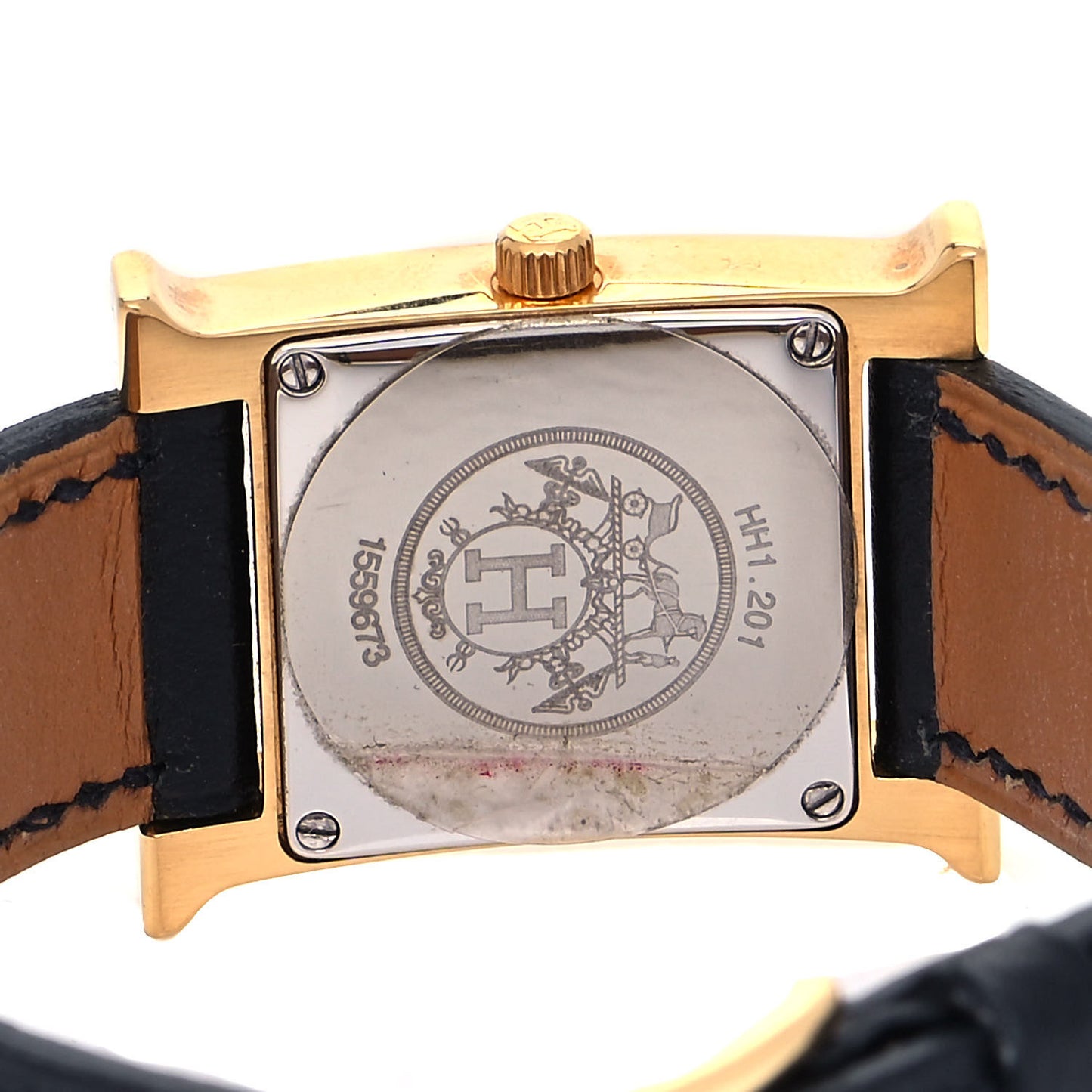 Stainless Steel Epsom 21mm Heure H Hour Quartz Watch Noir
