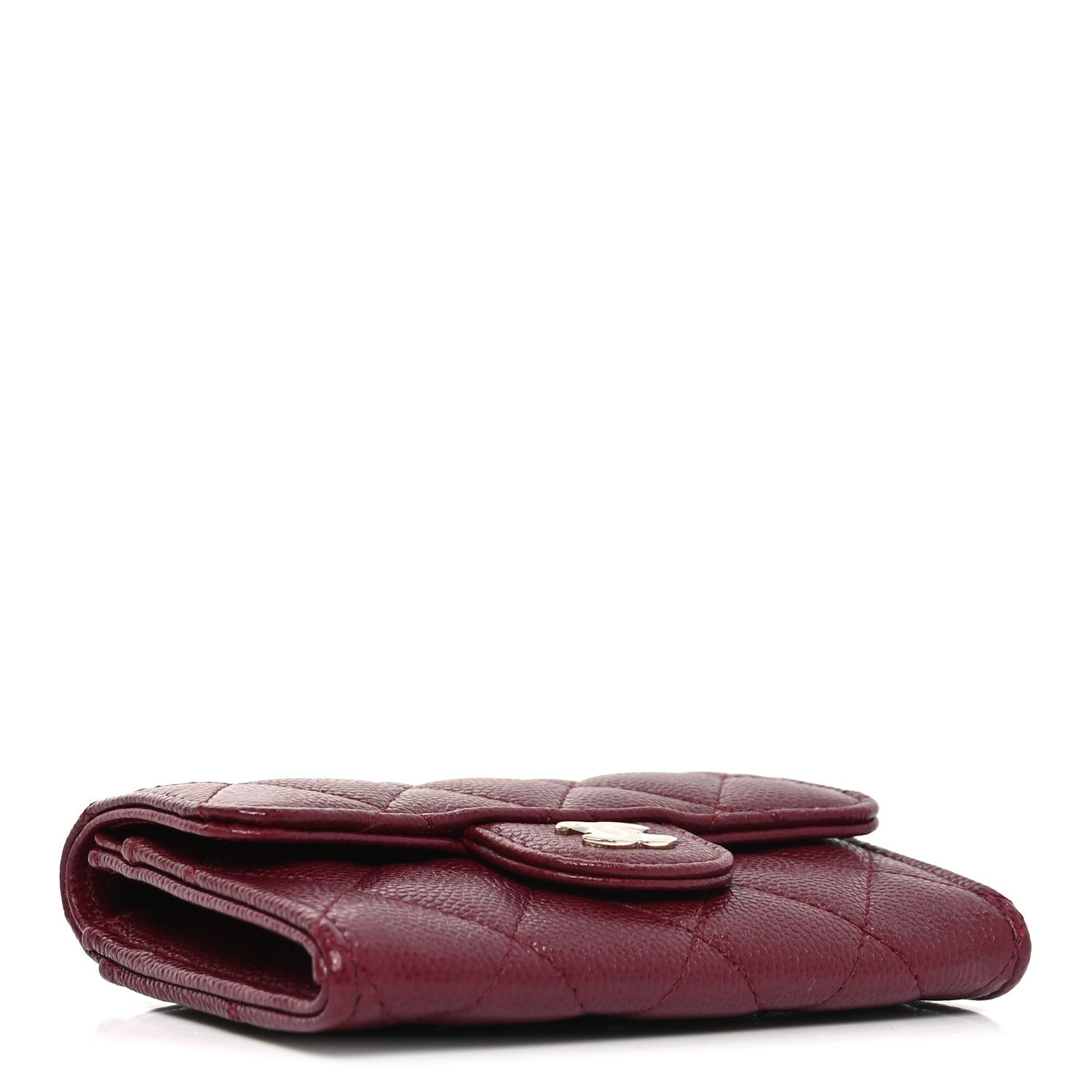 Chanel Caviar Quilted Flap Card Holder Wallet Burgundy 4 of 9