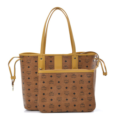 MCM Visetos Medium Liz Reversible Shopper Tote Cognac Yellow 1 of 16