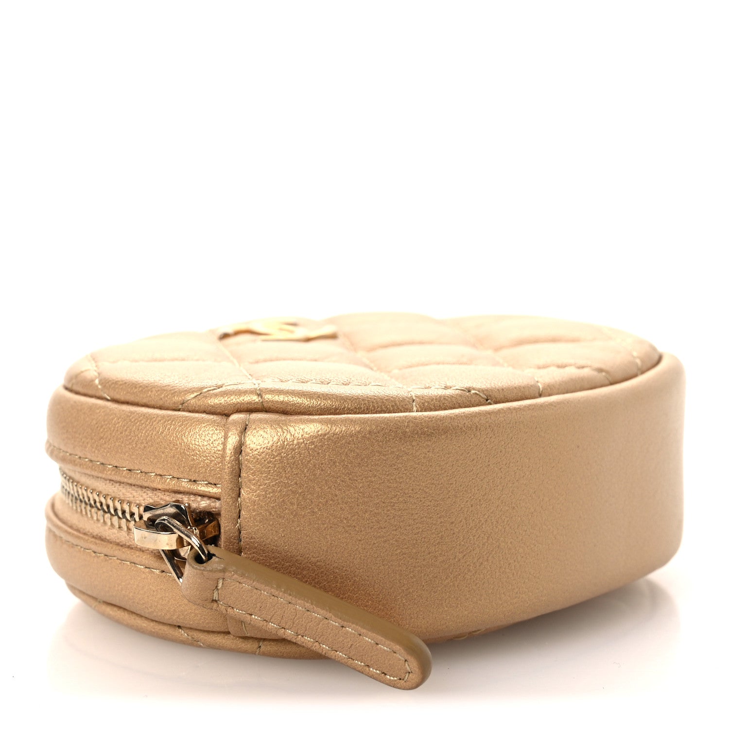 Chanel Metallic Lambskin Quilted Zip Around Classic Coin Purse Gold 4 of 11