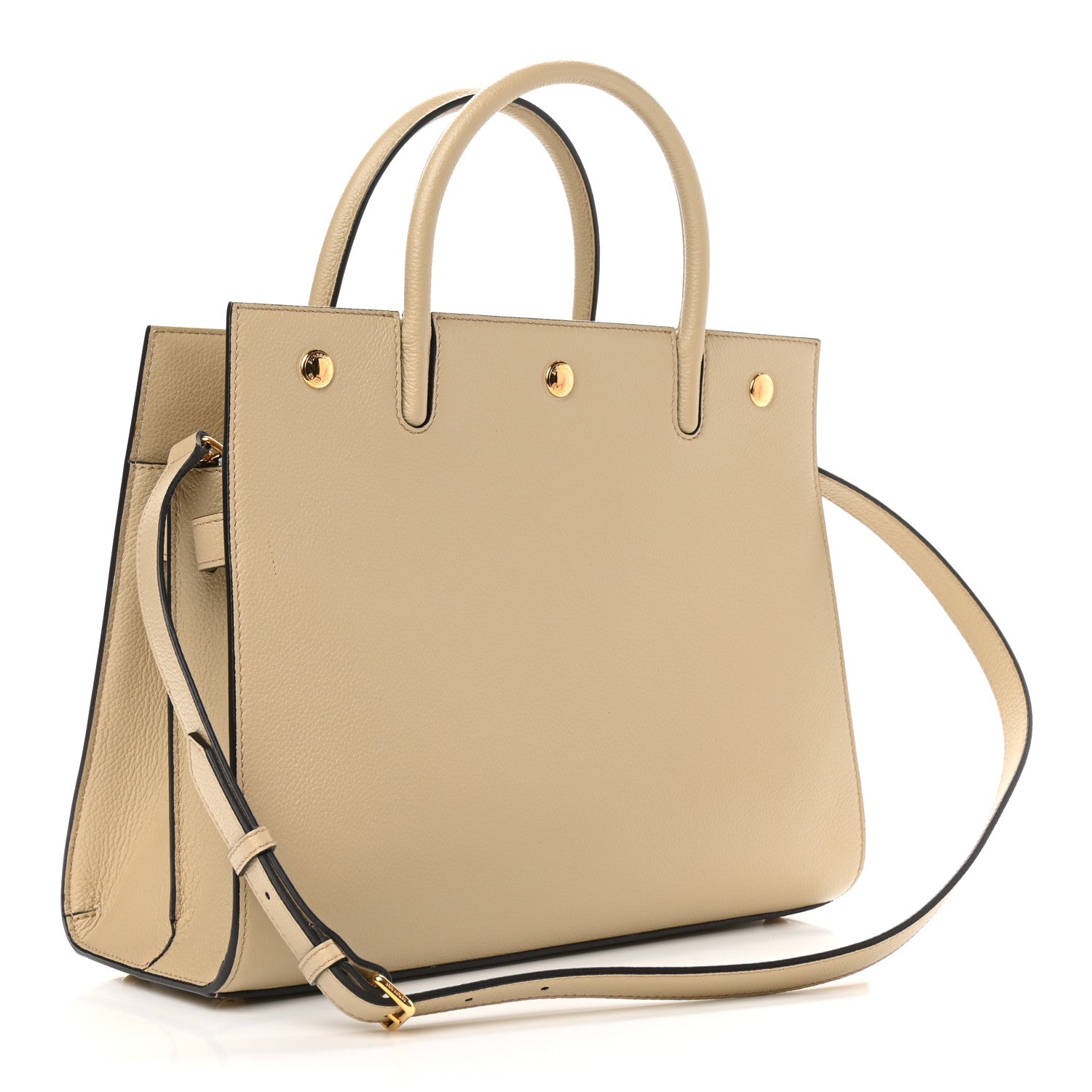Burberry Grainy Calfskin Small Title Bag Light Beige 3 of 9