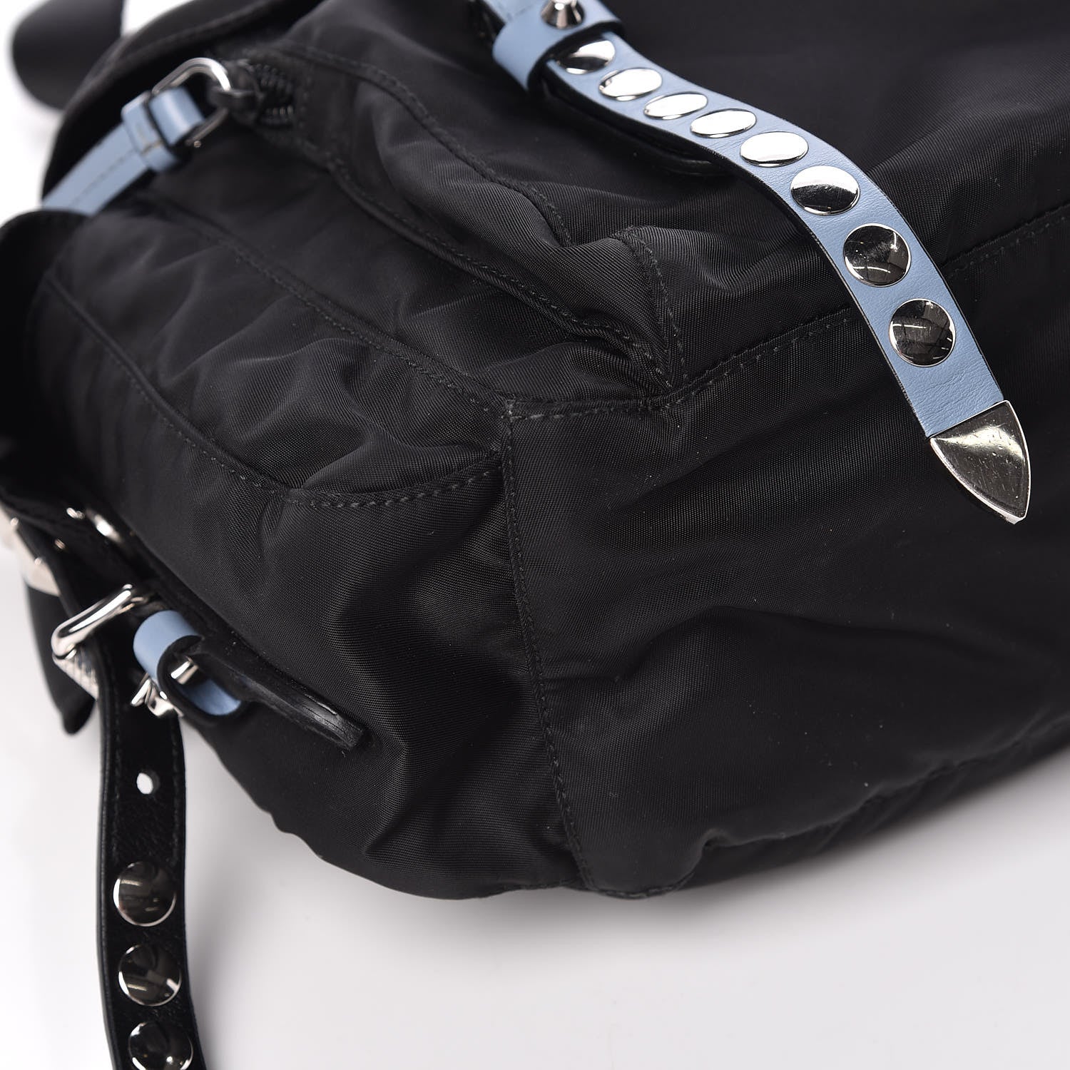 Prada Nylon New Vela Studded Messenger Black Astrale 8 of 12