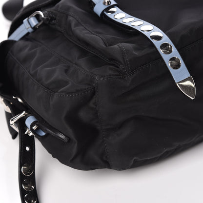 Prada Nylon New Vela Studded Messenger Black Astrale 8 of 12