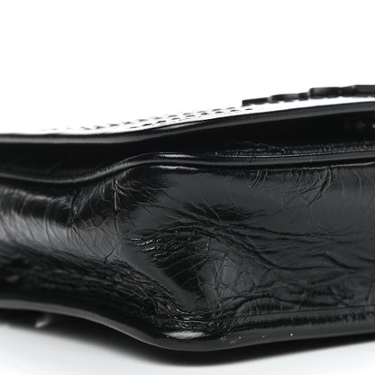 Saint Laurent Crinkled Calfskin Matelasse Monogram Niki Chain Wallet Black 8 of 10