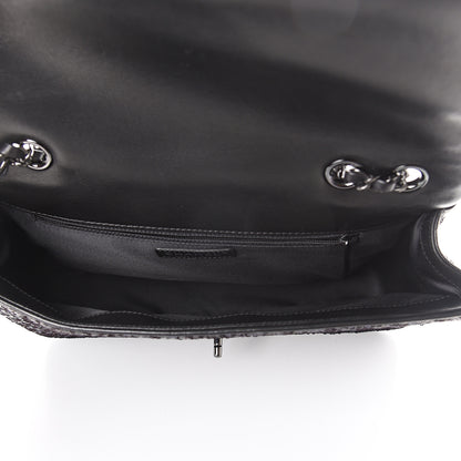 Chanel Sequin Lambskin Jumbo Moonlight on Water Flap Black 4 of 9