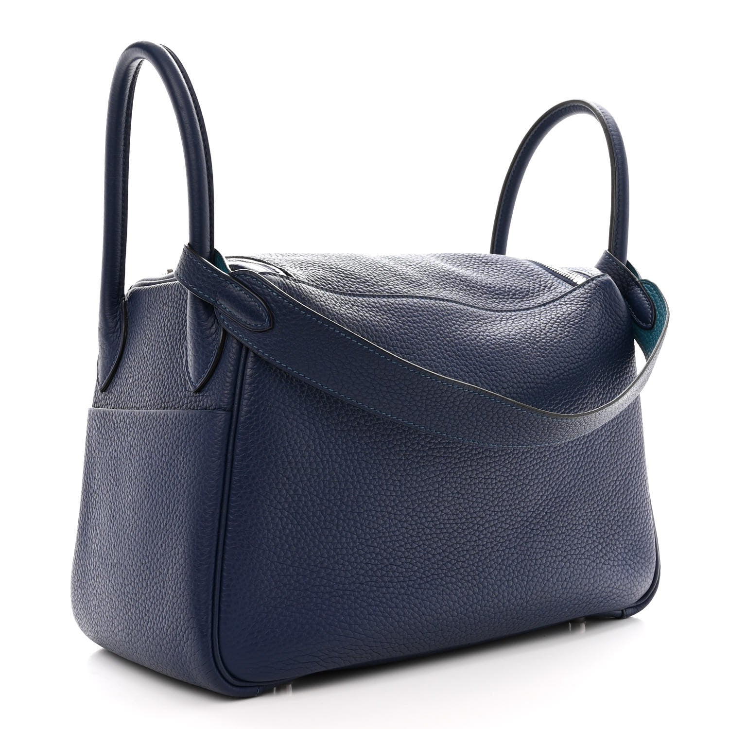 Hermes Taurillon Clemence Verso Lindy 30 Bleu Saphir Bleu Izmir 3 of 10