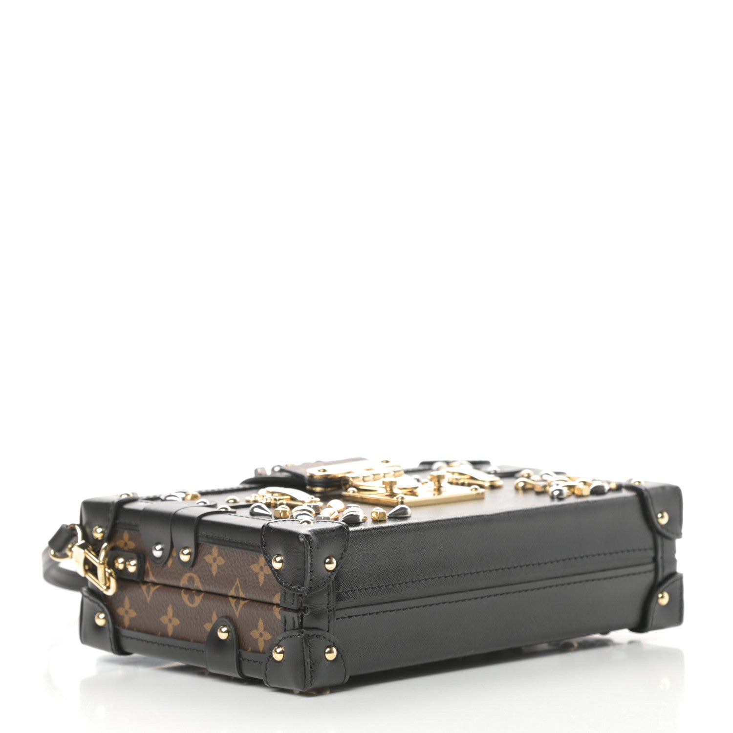 Louis Vuitton Monogram Taiga Studded Petite Malle Black 4 of 13