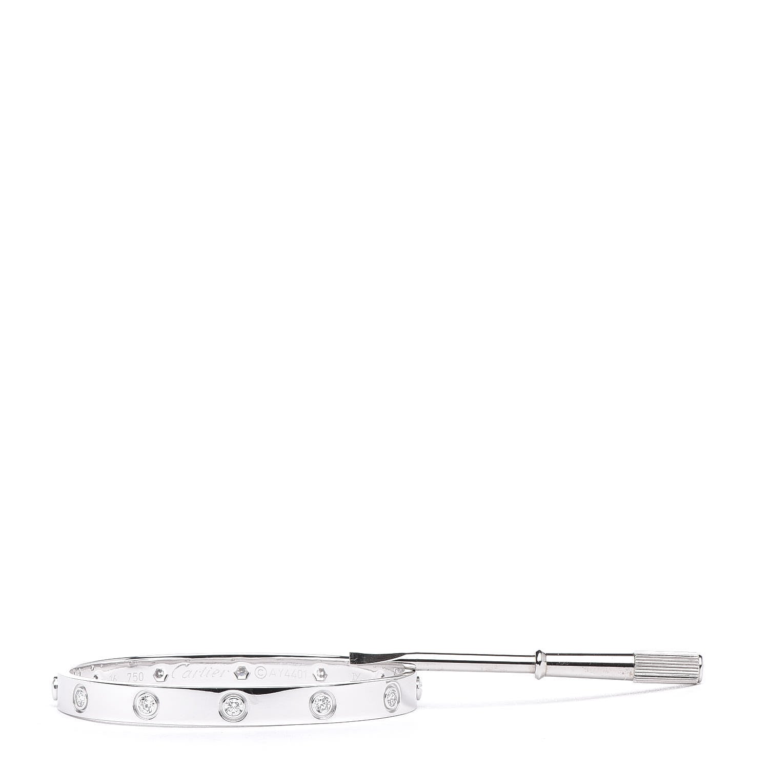 Cartier 18K White Gold 10 Diamond LOVE Bracelet 16 5 of 6