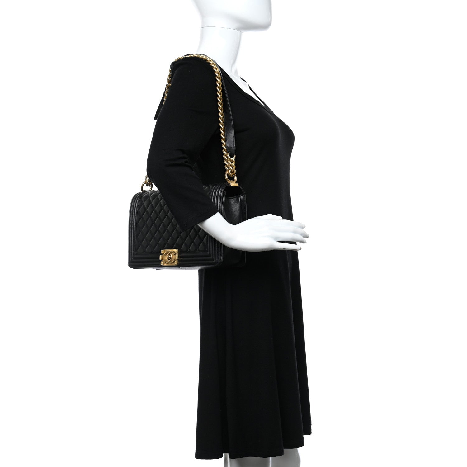 Chanel Lambskin Quilted New Medium Boy Flap Black 2 of 12