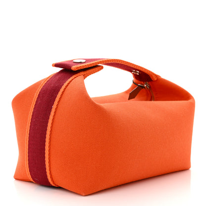 Hermes Canvas Small Bride-A-Brac Pouch Orange Burgundy 3 of 9