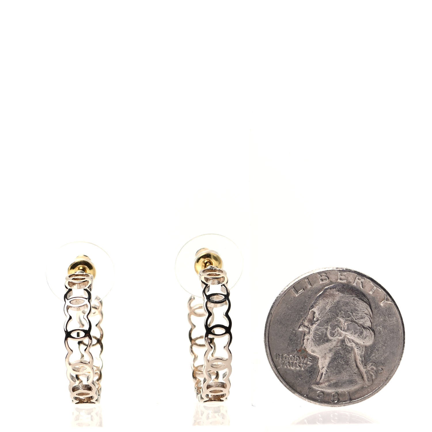 Chanel Metal CC Hoop Earrings Gold 2 of 5