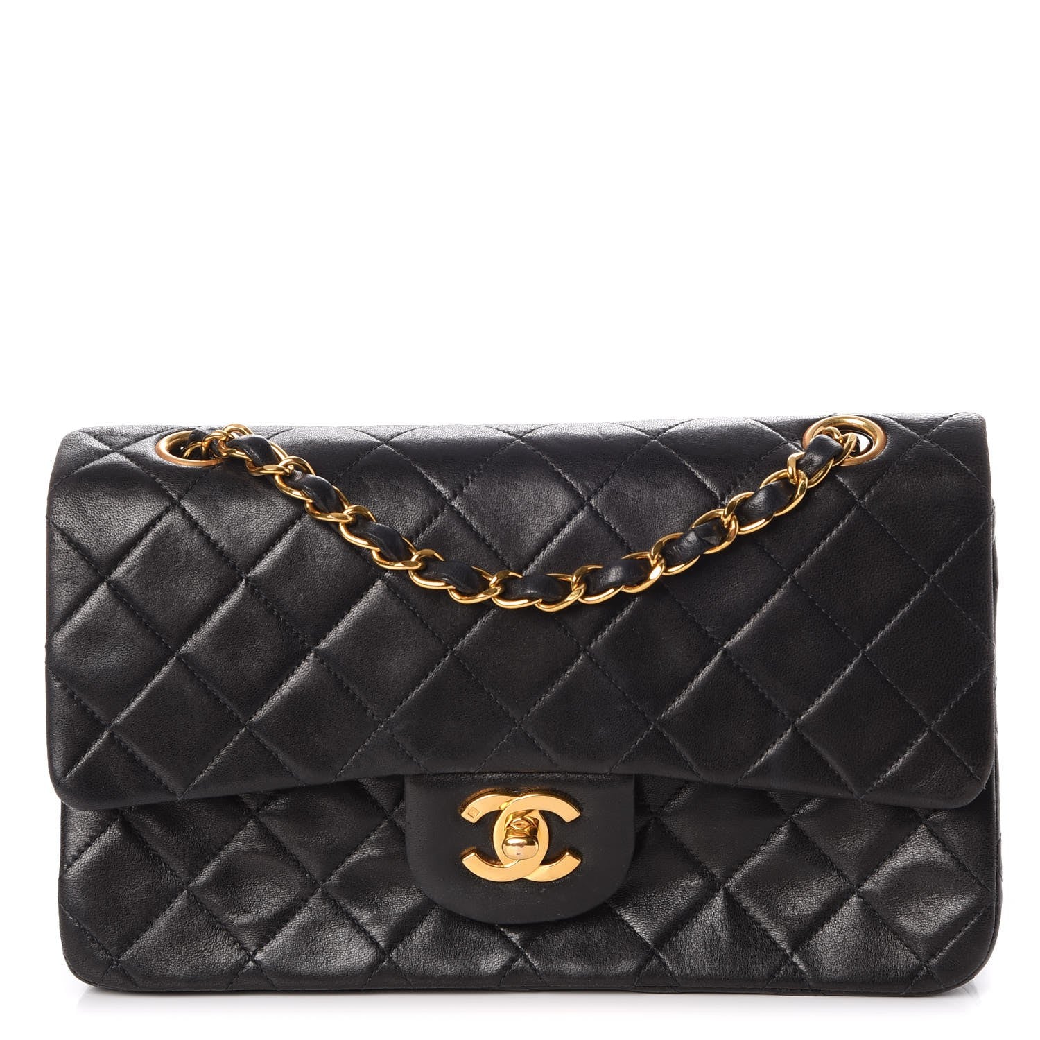 Chanel Lambskin Quilted Small Double Flap Black 1 of 11