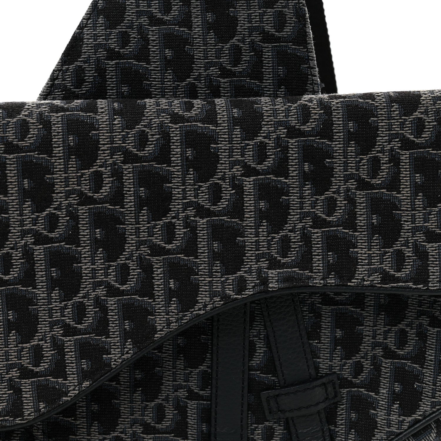 Christian Dior Oblique Mens Saddle Bag Black Blue 7 of 10