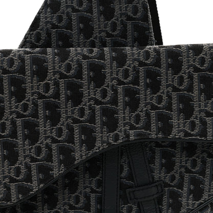 Christian Dior Oblique Mens Saddle Bag Black Blue 7 of 10