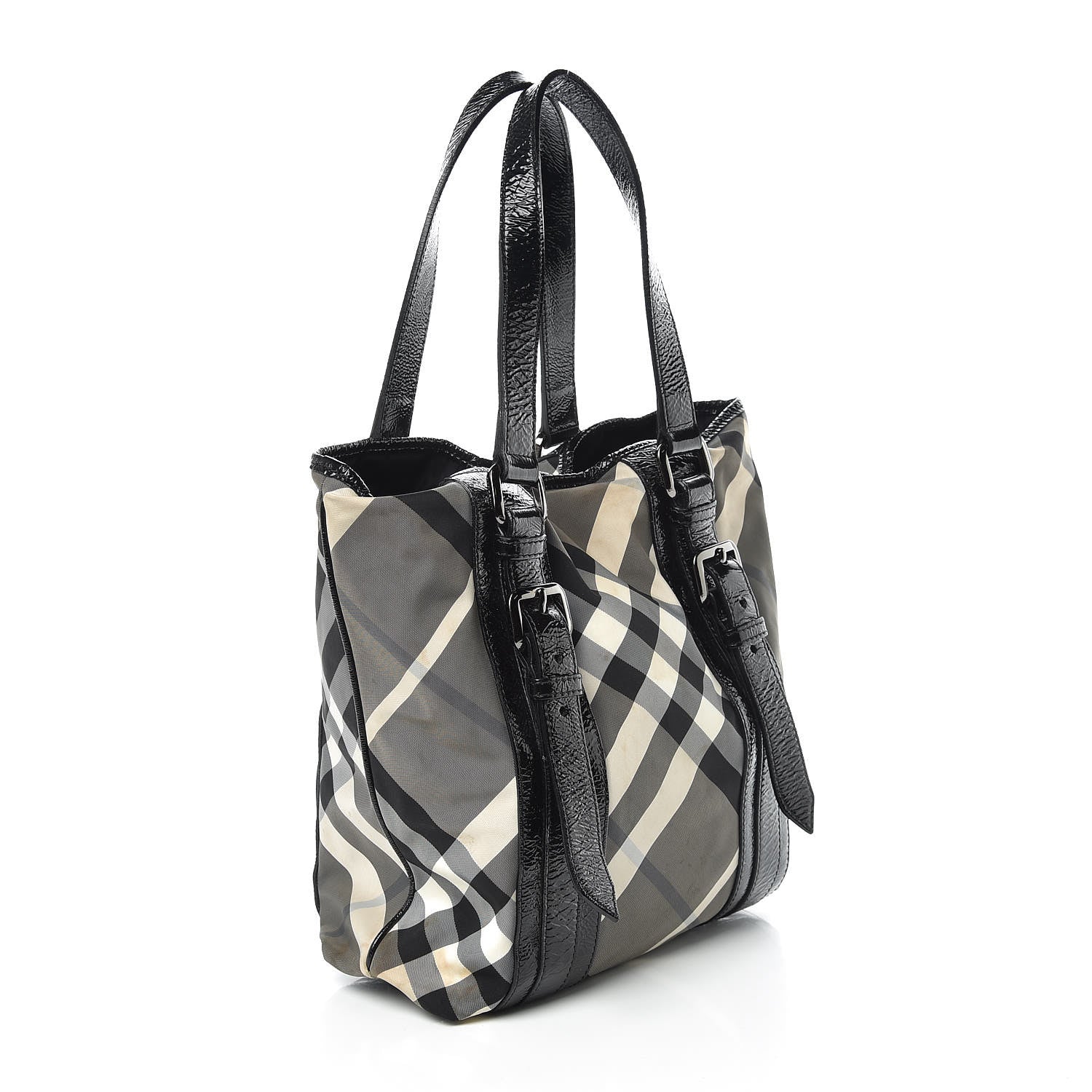 Burberry Nylon Beat Check Victoria Tote Black 3 of 13