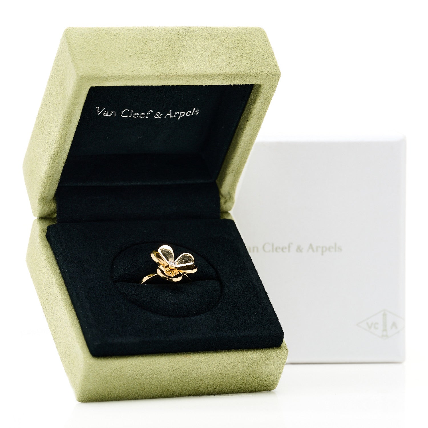 Van Cleef & Arpels 18K Yellow Gold Diamond Small Frivole Ring 53 6.5 6 of 6