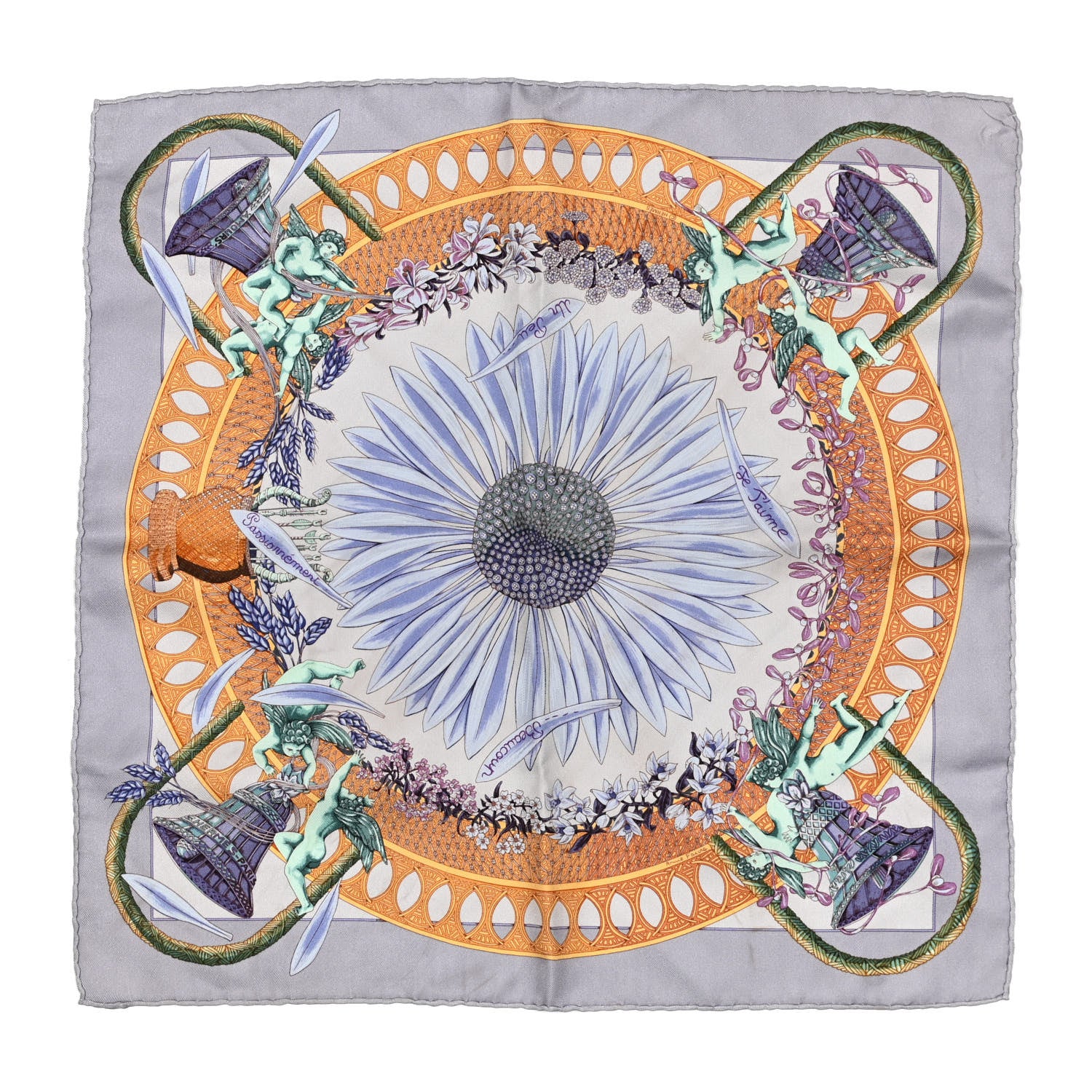 Hermes Silk Mousseline Amours Scarf 90 1 of 8