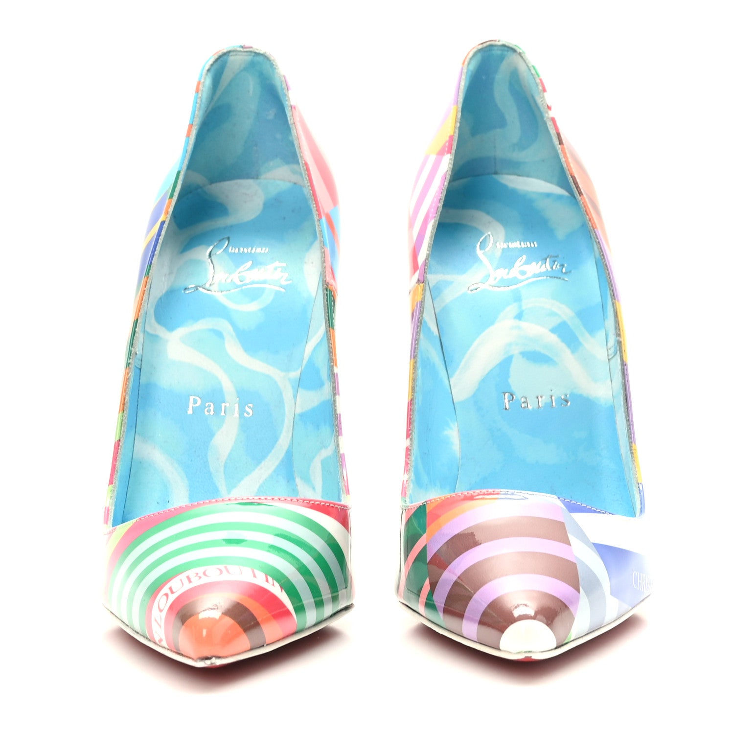Christian Louboutin Patent Striped Grand Bain Swimming Pool So Kate120 Pumps 36 Multicolor 2 of 7