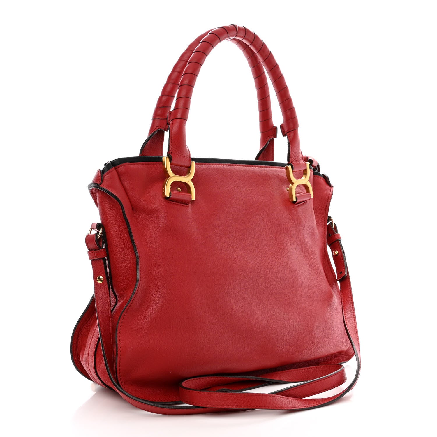 Chloe Calfskin Medium Marcie Satchel Red 3 of 15
