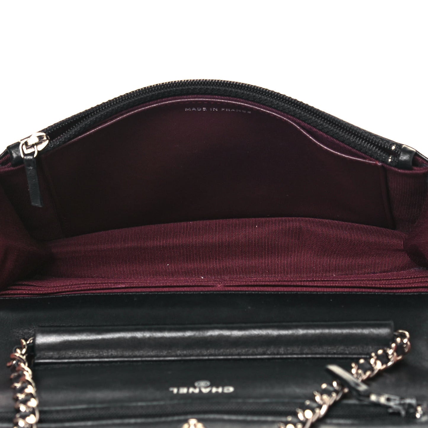 Lambskin Quilted Wallet On Chain WOC Black