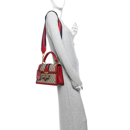Gucci GG Supreme Monogram Small Queen Margaret Top Handle Bag Red 2 of 11